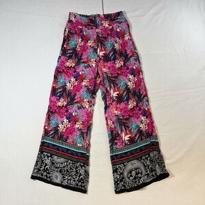 Blush Women's Palazzo Pants Multicolor Floral Pattern Slit Bell Bottoms